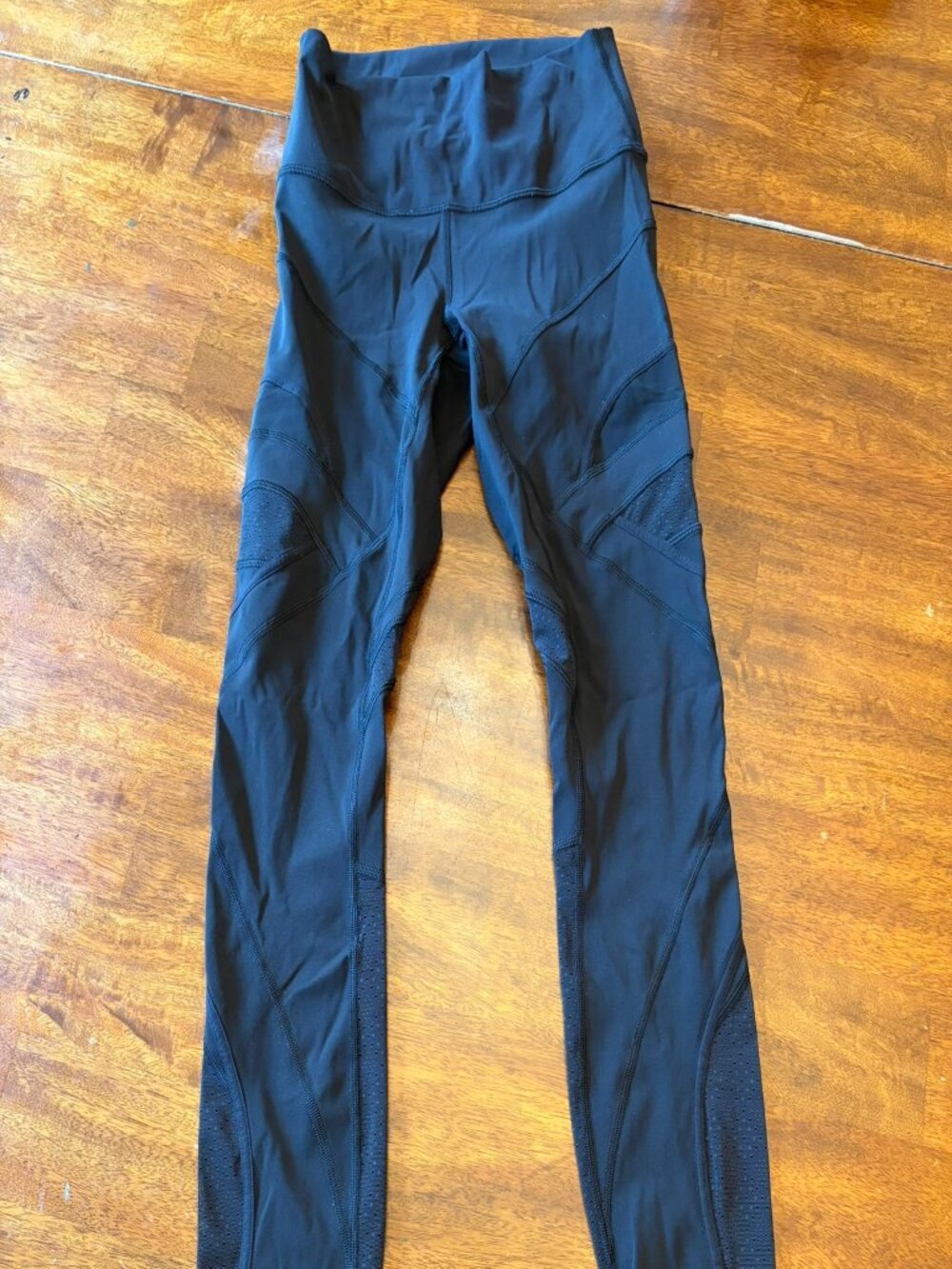 Lululemon Mesh Panel Leggings Womens 6 Black High Rise Running Yoga Tights